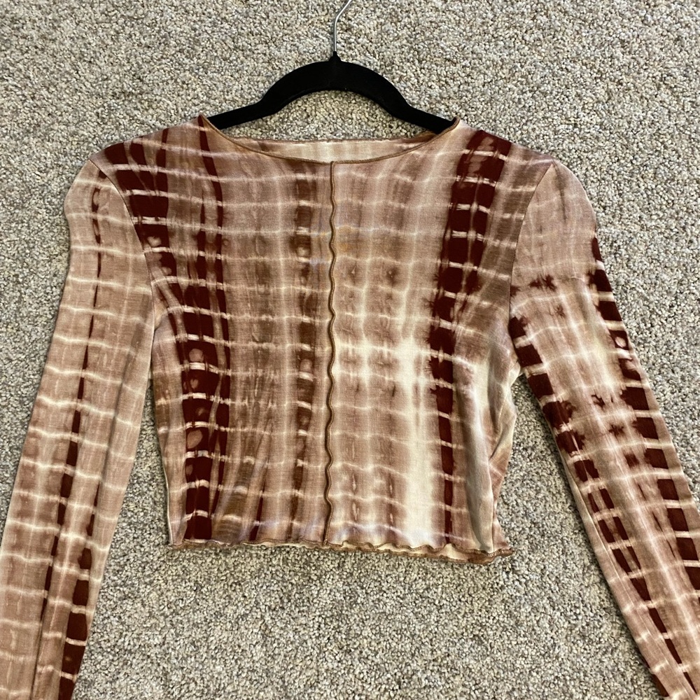 brown tie dye long sleeve